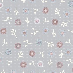 Grey Sprigs and Puffs - Flower And Dot